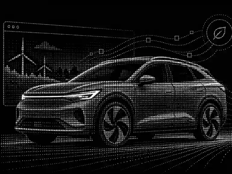 ASCII文字で自動車を表現したAI生成画像